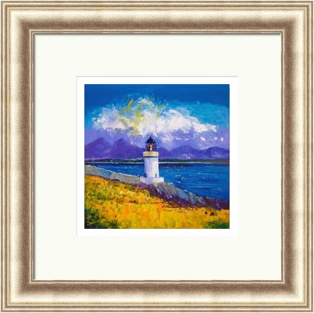 A Summer Squall, Rubh-an-Duin Lighthouse, Isle of Islay by John Lowrie Morrison (JOLOMO) Framed Art