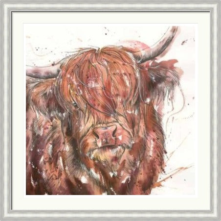 Lady Highland Cow Art Print by Tori Ratcliffe