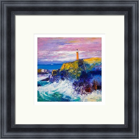 Big Swell, Butt of Lewis Lighthouse by John Lowrie Morrison (JOLOMO) Framed Art