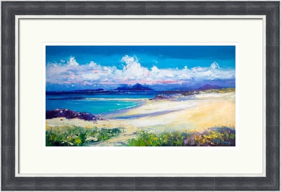 Isle of Rum Looking from Coll, Summerlight by John Lowrie Morrison (JOLOMO) Framed Art