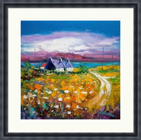 Autumn Misty Light , Isle of Gigha by John Lowrie Morrison (JOLOMO) Framed Art