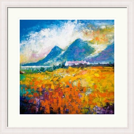 Heatherhouses, Islay looking to the Paps of Jura by John Lowrie Morrison (JOLOMO) Framed Art