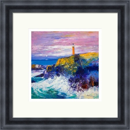 Big Swell, Butt of Lewis Lighthouse by John Lowrie Morrison (JOLOMO) Framed Art