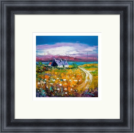 Autumn Misty Light , Isle of Gigha by John Lowrie Morrison (JOLOMO) Framed Art