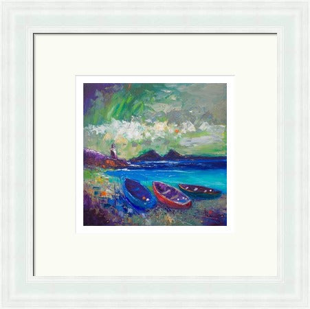 Big Storm Over the Loch, Indaal Light, Islay by John Lowrie Morrison (JOLOMO) Framed Art