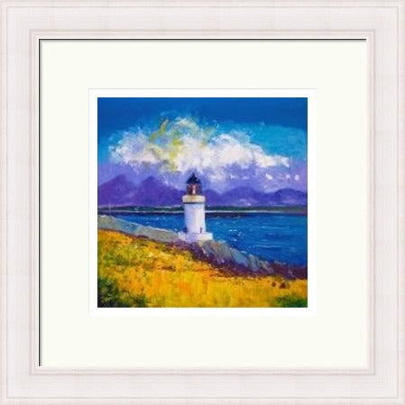 A Summer Squall, Rubh-an-Duin Lighthouse, Isle of Islay by John Lowrie Morrison (JOLOMO) Framed Art