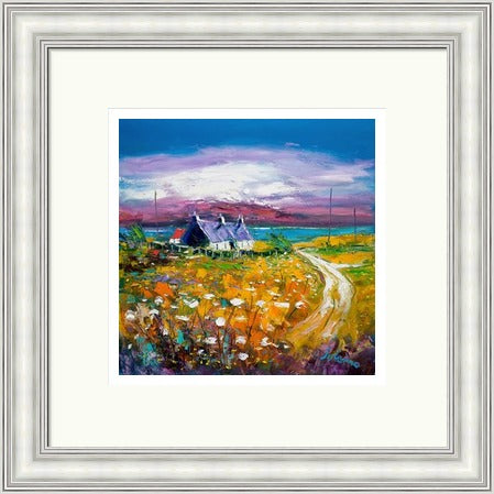 Autumn Misty Light , Isle of Gigha by John Lowrie Morrison (JOLOMO) Framed Art