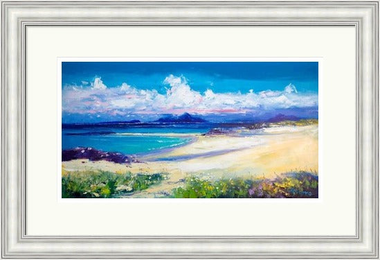 Isle of Rum Looking from Coll, Summerlight by John Lowrie Morrison (JOLOMO) Framed Art