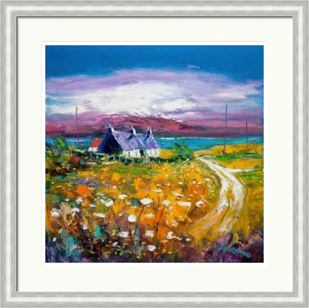 Autumn Misty Light , Isle of Gigha by John Lowrie Morrison (JOLOMO) Framed Art