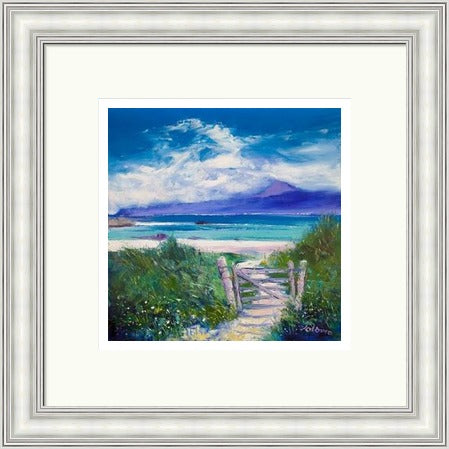 Summer Morninglight Beach Path, Iona by John Lowrie Morrison (JOLOMO) Framed Art