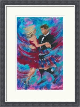 Lady In Red Ceilidh Dancers by Janet McCrorie