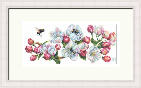 Spring Symp-honey Bees on Blossoms Art Print (Limited Edition) by Georgina McMaster