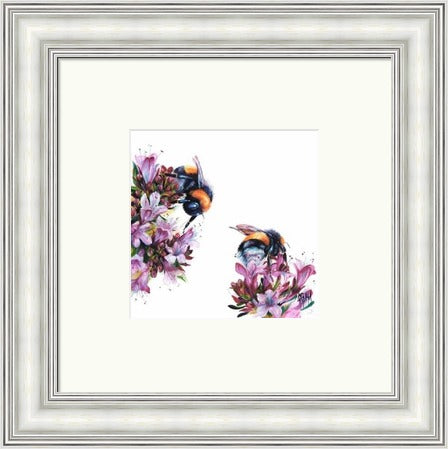 Honey Honey Bees on Blossoms Art Print by Georgina McMaster