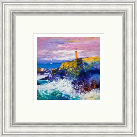 Big Swell, Butt of Lewis Lighthouse by John Lowrie Morrison (JOLOMO) Framed Art