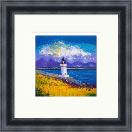 A Summer Squall, Rubh-an-Duin Lighthouse, Isle of Islay by John Lowrie Morrison (JOLOMO) Framed Art