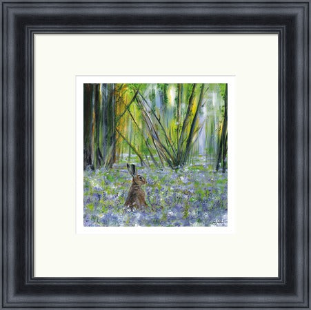 Spring Hare by Julia Pankhurst shown as a framed wall art print
