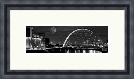 Nightfall Over Glasgow Black and White by Ian Marshall