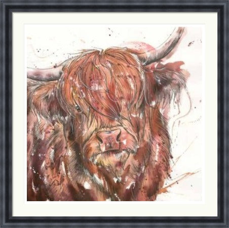 Lady Highland Cow Art Print by Tori Ratcliffe