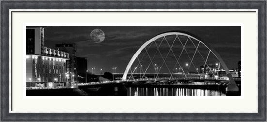 Nightfall Over Glasgow Black and White by Ian Marshall