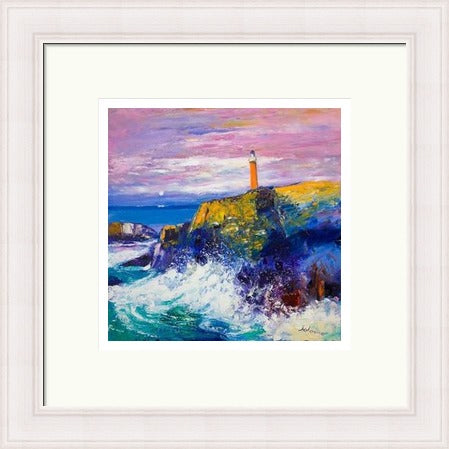 Big Swell, Butt of Lewis Lighthouse by John Lowrie Morrison (JOLOMO) Framed Art