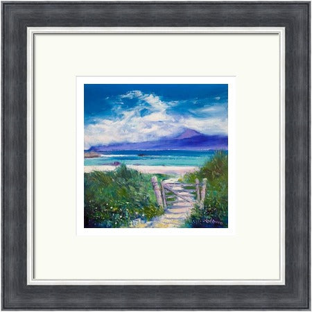 Summer Morninglight Beach Path, Iona by John Lowrie Morrison (Jolomo) Framed Art