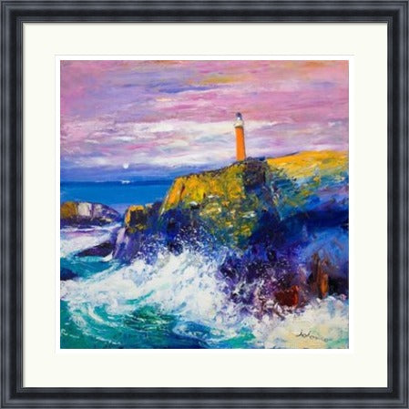 Big Swell, Butt of Lewis Lighthouse by John Lowrie Morrison (JOLOMO) Framed Art