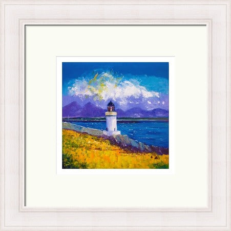 A Summer Squall, Rubh-an-Duin Lighthouse, Isle of Islay by John Lowrie Morrison (JOLOMO) Framed Art