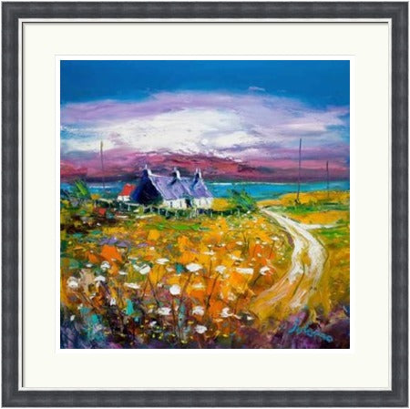 Autumn Misty Light , Isle of Gigha by John Lowrie Morrison (JOLOMO) Framed Art