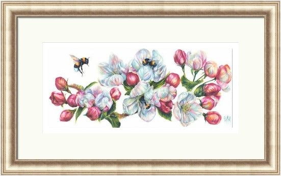 Spring Symp-honey Bees on Blossoms Art Print (Limited Edition) by Georgina McMaster