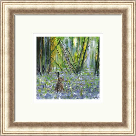 Spring Hare by Julia Pankhurst shown as a framed wall art print