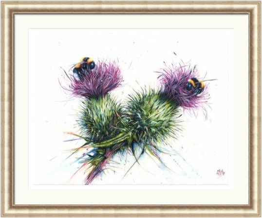 Twin Peaks Bees on Thistles Art Print Limited Edition) by Georgina McMaster