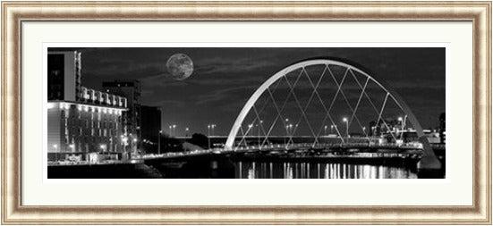 Nightfall Over Glasgow Black and White by Ian Marshall