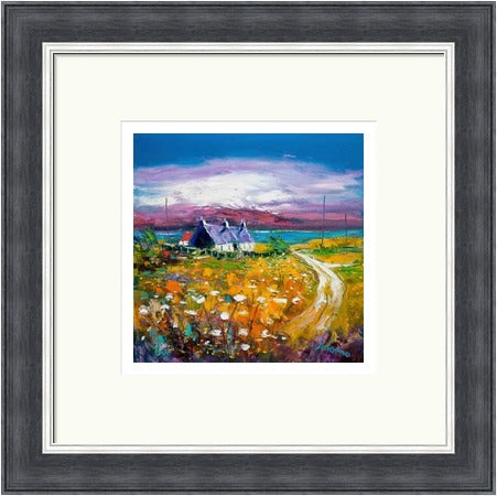 Autumn Misty Light , Isle of Gigha by John Lowrie Morrison (JOLOMO) Framed Art