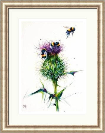 The Three Degrees Bees on Thistle Art Print (Limited Edition) by Georgina McMaster