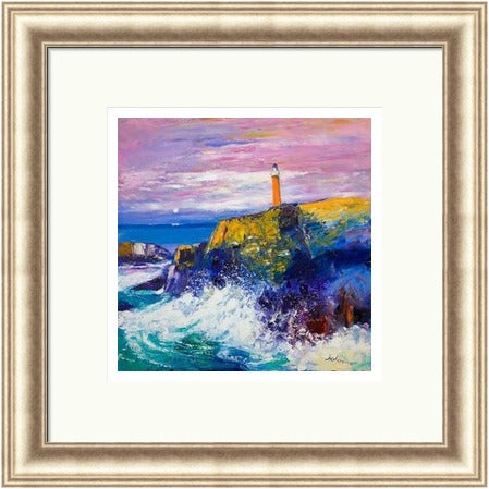 Big Swell, Butt of Lewis Lighthouse by John Lowrie Morrison (JOLOMO) Framed Art