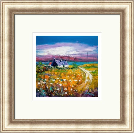 Autumn Misty Light , Isle of Gigha by John Lowrie Morrison (JOLOMO) Framed Art