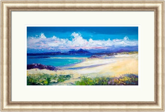 Isle of Rum Looking from Coll, Summerlight by John Lowrie Morrison (JOLOMO) Framed Art