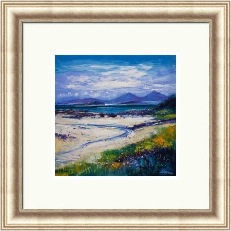 Summer Moonrise on the Paps of Rum from Portuiark by Jolomo - Scottish landscape artwork framed wall art print, product image 26