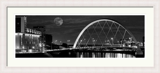 Nightfall Over Glasgow Black and White by Ian Marshall