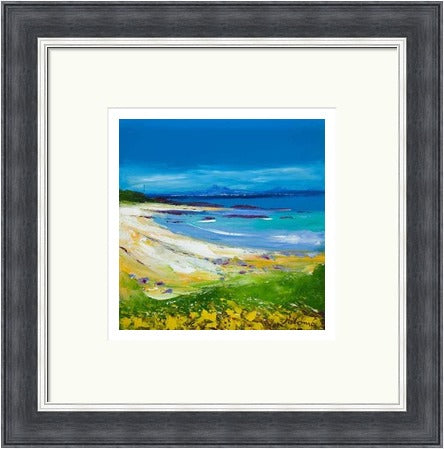 Balnahard Beach, Isle of Colonsay Looking to Mull by John Lowrie Morrison (Jolomo) Framed Art