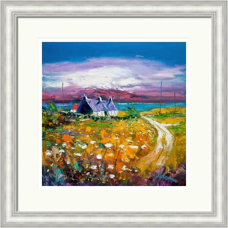 Autumn Misty Light , Isle of Gigha by John Lowrie Morrison (JOLOMO) Framed Art