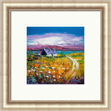 Autumn Misty Light , Isle of Gigha by John Lowrie Morrison (JOLOMO) Framed Art