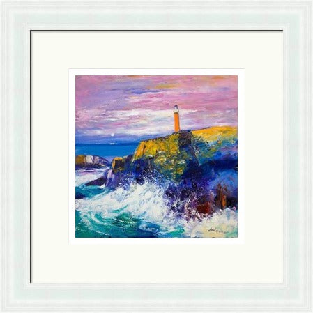 Big Swell, Butt of Lewis Lighthouse by John Lowrie Morrison (JOLOMO) Framed Art