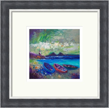 Big Storm Over the Loch, Indaal Light, Islay by John Lowrie Morrison (JOLOMO) Framed Art