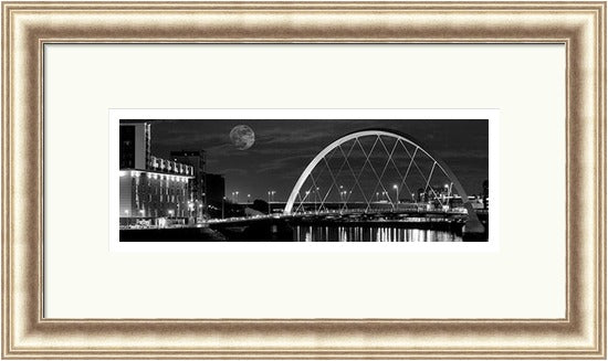 Nightfall Over Glasgow Black and White by Ian Marshall