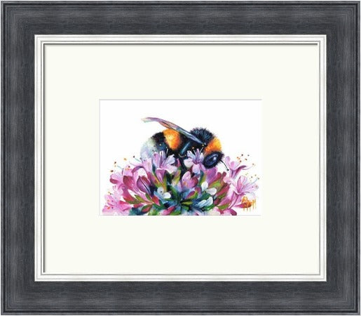 Sweet Spot Bee on Blossom Art Print by Georgina McMaster