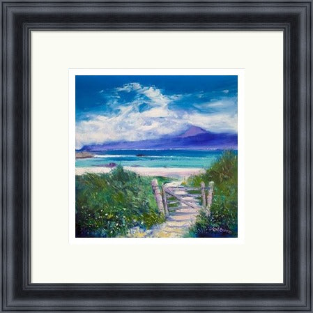 Summer Morninglight Beach Path, Iona by Jolomo - Scottish coastal landscape artwork framed wall art print, product image 26