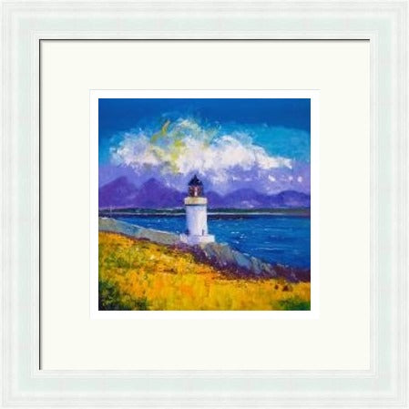 A Summer Squall, Rubh-an-Duin Lighthouse, Isle of Islay by John Lowrie Morrison (JOLOMO) Framed Art