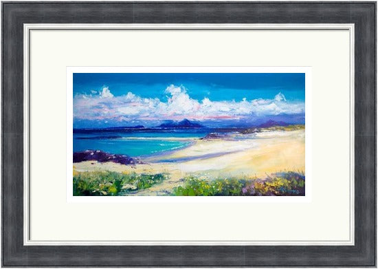 Isle of Rum Looking from Coll, Summerlight by John Lowrie Morrison (Jolomo) Framed Art