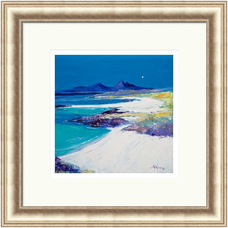 A Summer Moon Sanna Bay by Jolomo - Scottish coastal landscape artwork framed wall art print, product image 26
